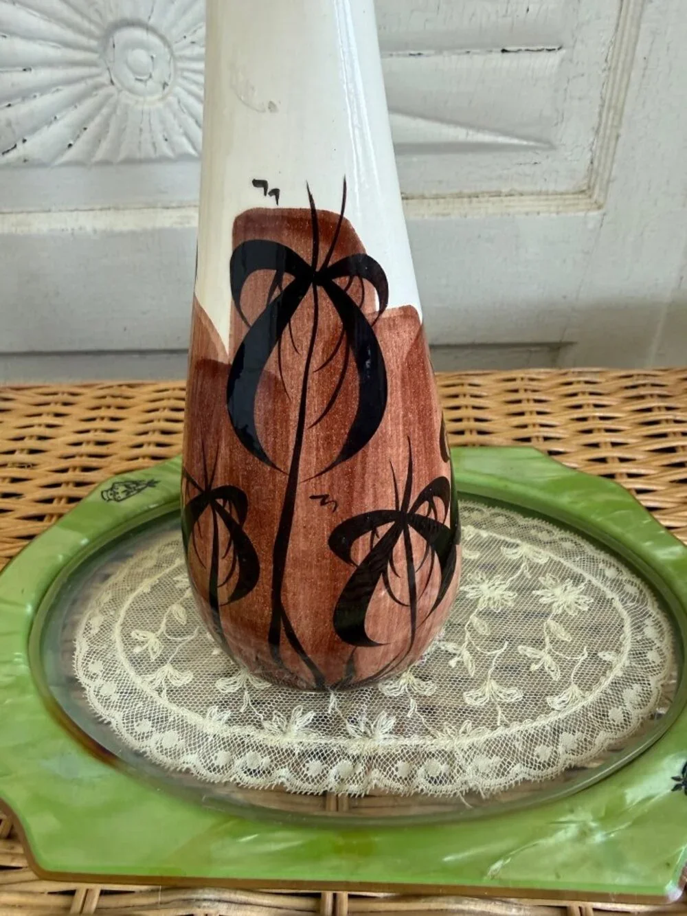 Vintage 70s Pohaku Kiln Hawaiian Flower Vase Tiki Boho Decor